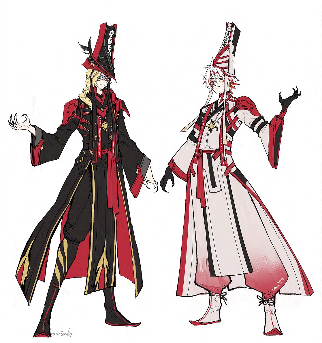 This is a KPOP Demon Hunters parody HAHA! But I wanted to make it more WuWa so I did my own designs! My concept for these! I had a lot of fun designing them x'D I know Cristoforo isn't chinese but WuWa is a chinese game and I am chinese so I just went with it