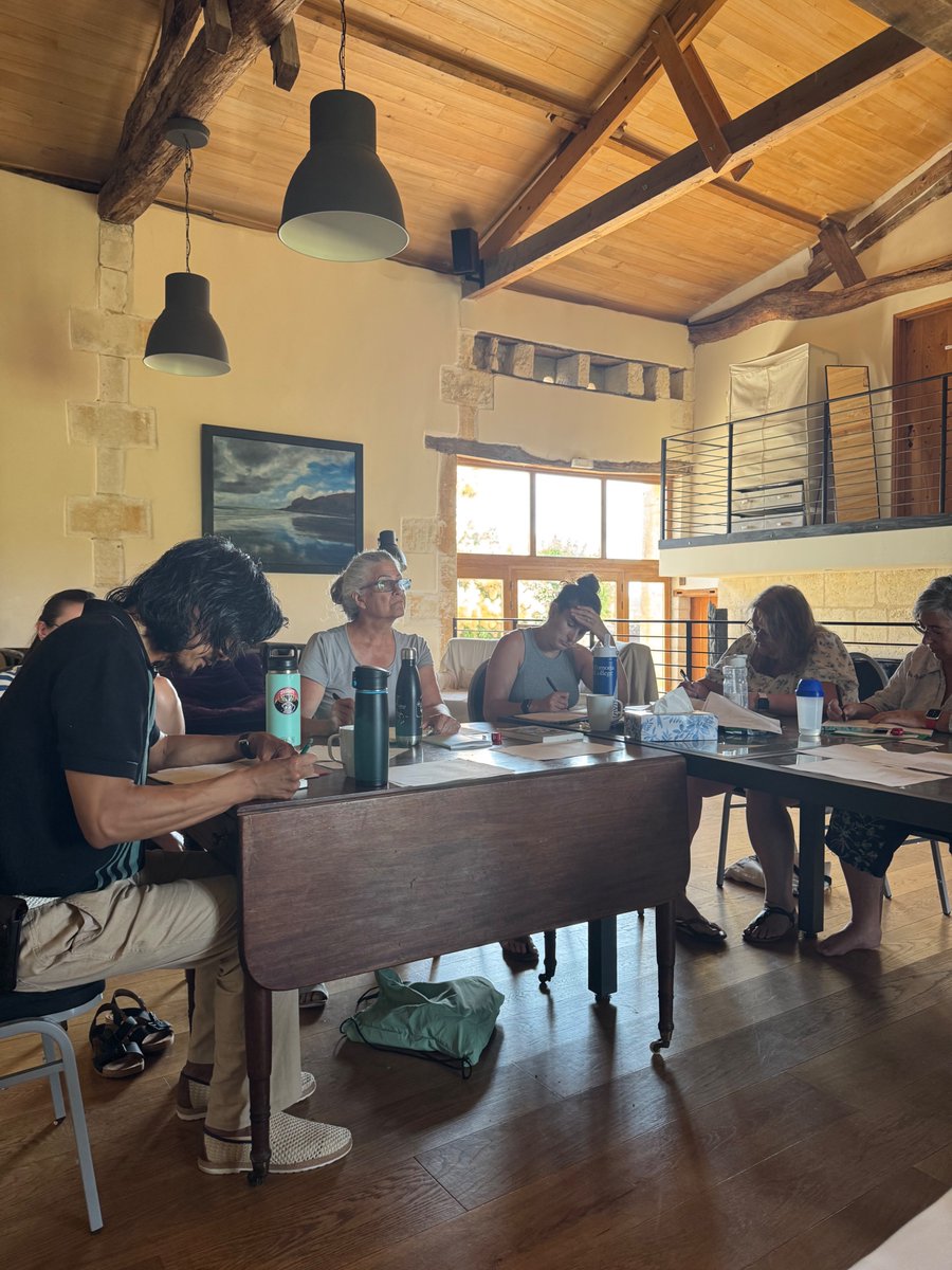 rgvaughan's tweet image. French Retreat 2025 with @nancystohlman. POV prompts with pieces read by @doylejacq and Sean Thomas Dougherty. HOT HOT HOT, but cool pool!!! Having a blast! #writerslife #WritingCommmunity #retreat