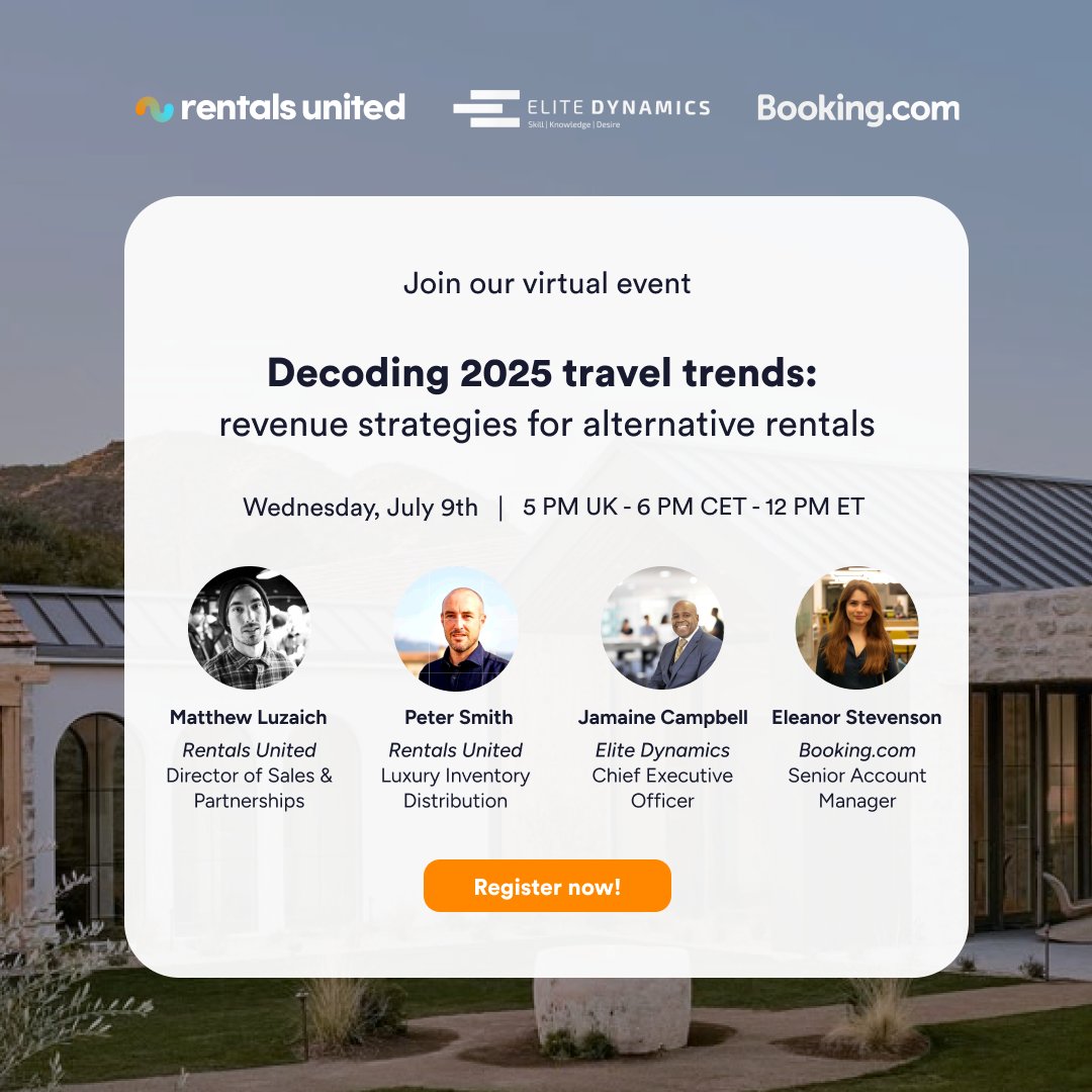 Join us for a high-impact virtual session tailored for glamping operators, holiday parks, and outdoor rental providers — and discover how to maximise visibility, bookings, and revenue in 2025.

🎟️ Free to attend – register here: bit.ly/3GoWq0E