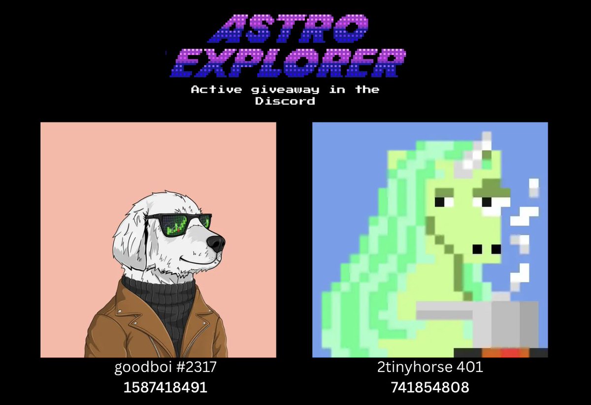A couple giveaways up for the week inside the discord. 🎁 

Official link in bio to play and win in our arcade and join the community on Algorand. 🎮