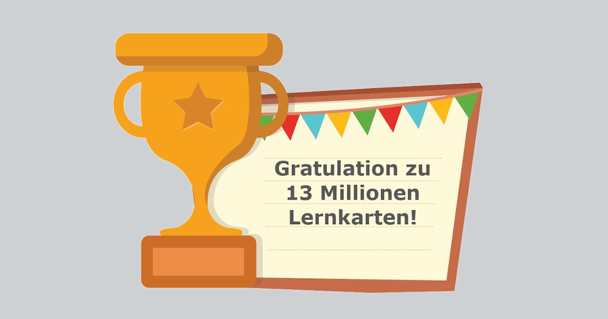 card2brain's tweet photo. Und eine weitere Million ist voll! 🤯 Wir gratulieren der #Card2Brain-Community zur 13-millionsten #Lernkarte in der öffentlichen #Bibliothek. 

👉 https://t.co/xCxSnH3Zhl

#lernen #bildung #lernhilfen #karteikarten #lernkartei #lernkartenapp #karteikartenapp #lernplattform https://t.co/5beiODb1Hw