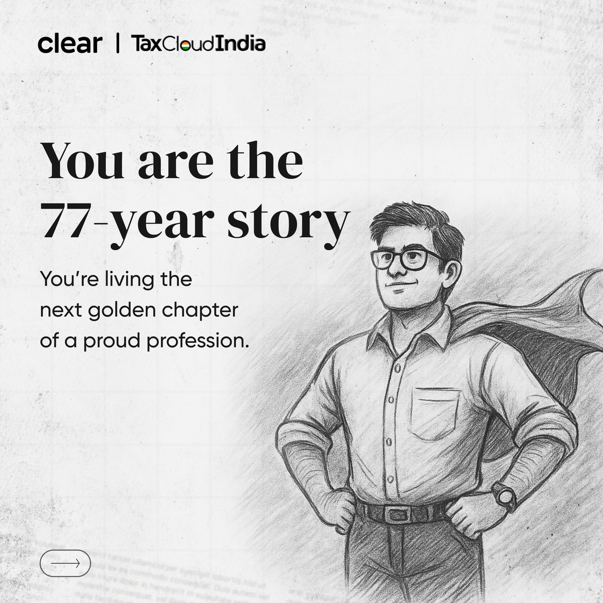 gst_clear's tweet image. 🥳77 years of the Indian CA.
From bahi-khatas to cloud tools.
From stamp pads to smart reconciliations.
You’ve built trust, filed futures, and led every shift in the system.
This #CADay, take the next leap — with Clear.
#77YearsOfTheIndianCA #ClearForCAs