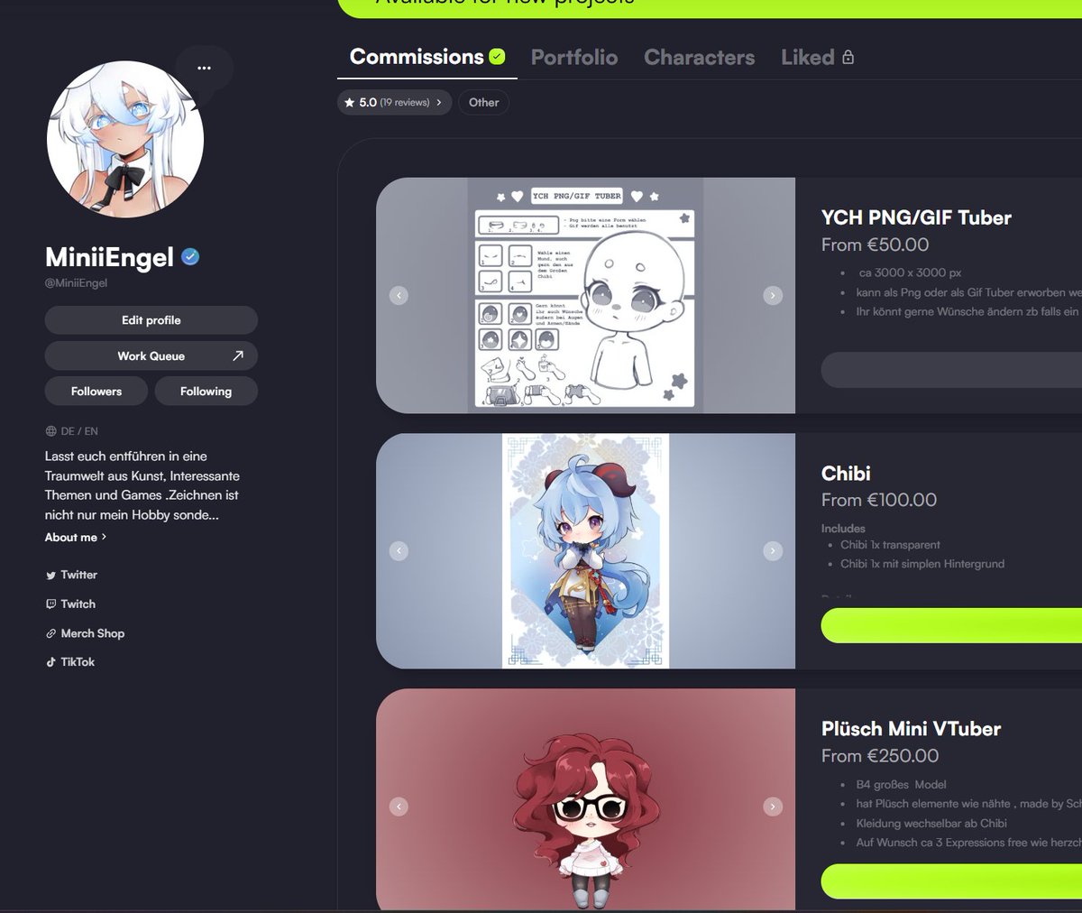 Mein Vgen Shop ist endlich wd mit mehr gefüllt geöffnet woop woop :3 derzeit gibs ne kleine wartezeit da ich fast alles annehme wegen pc etc Daher danke für eure Geduld und Support. Solltet ihr Commissions bei mir machen lassen wollen mit Ratenzahlung schreibt mir doch bitte