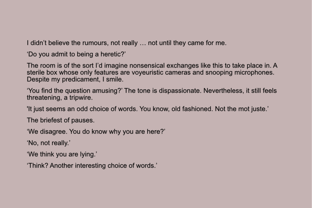 JackMwriter's tweet image. Chuffed to learn I was longlisted in an annual flash fiction competition (1000 words). This is an extract from Inquisition Three Zero, the short story I submitted.
#writing #shortstories #shortstorycompetitions #dystopian #scifi