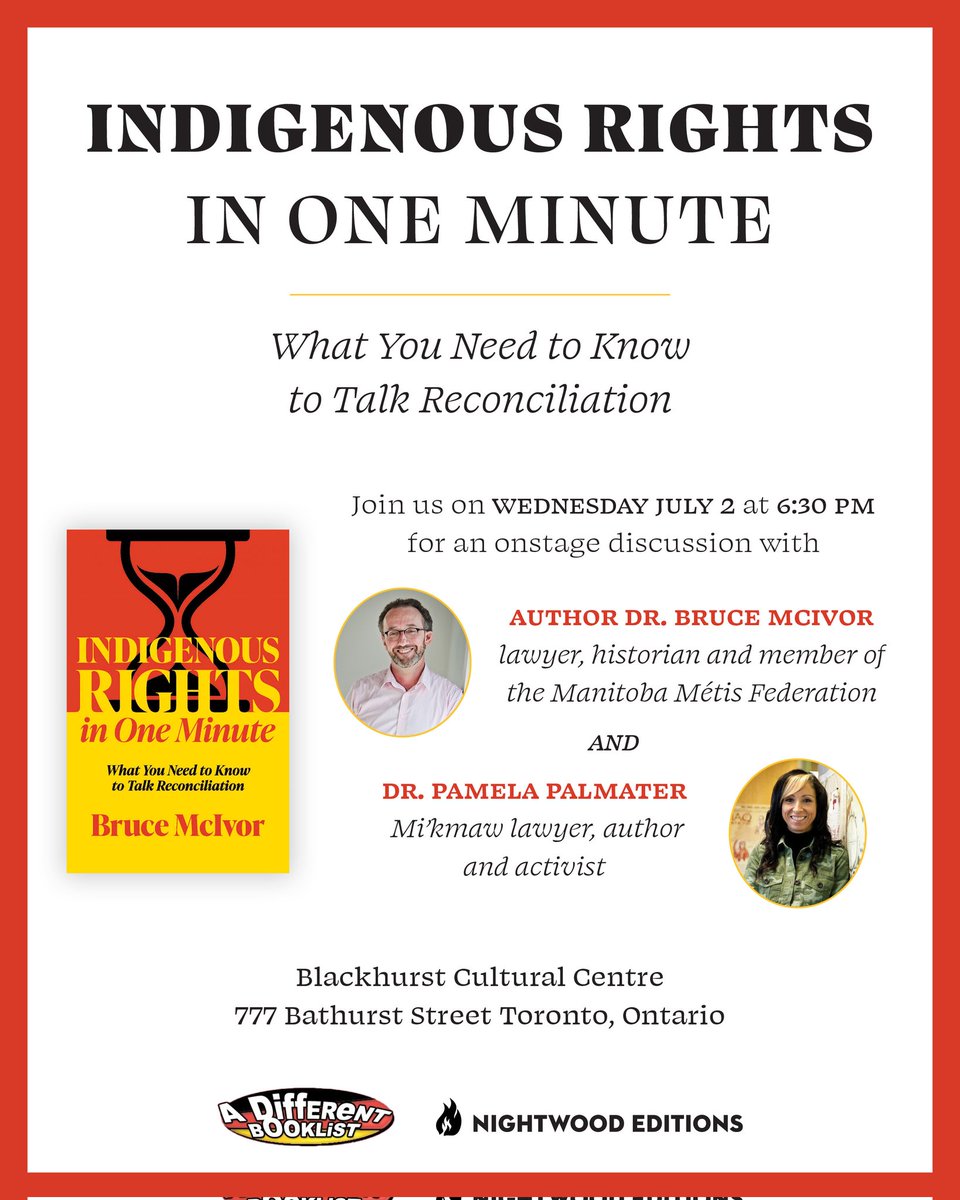 A Different Booklist (@adfrntbooklist) on Twitter photo ππβπΏTOMORROW: Join us for the launch of INDIGENOUS RIGHTS IN ONE MINUTE, 6:30pm at Blackhurst CC. It's an opportunity to hear the author Dr. <a href="/BruceMcIvor/">Bruce McIvor</a> in conversation with <a href="/Pam_Palmater/">Pam Palmater</a>. An important event - is the new government really listening to Indigenous communities?π ππβπΏTOMORROW: Join us for the launch of INDIGENOUS RIGHTS IN ONE MINUTE, 6:30pm at Blackhurst CC. It's an opportunity to hear the author Dr. <a href="/BruceMcIvor/">Bruce McIvor</a> in conversation with <a href="/Pam_Palmater/">Pam Palmater</a>. An important event - is the new government really listening to Indigenous communities?π