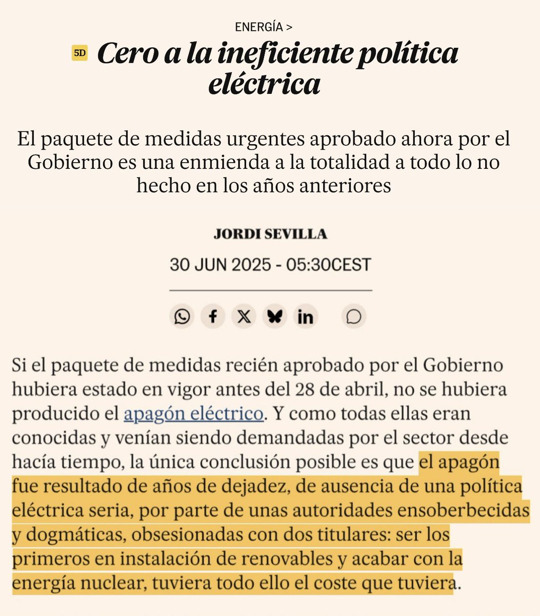 Operador Nuclear (@operadornuclear) on Twitter photo Demoledor artículo sobre el apagón de Jordi Sevilla, exministro socialista y expresidente de <a href="/RedElectricaREE/">Red Eléctrica</a>
archive.ph/2025.07.01-103… Demoledor artículo sobre el apagón de Jordi Sevilla, exministro socialista y expresidente de <a href="/RedElectricaREE/">Red Eléctrica</a>
archive.ph/2025.07.01-103…