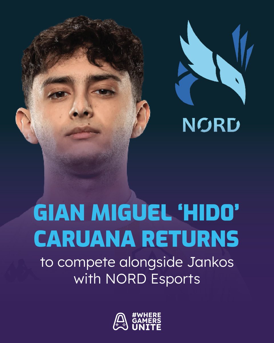 🚨 Big news for Maltese esports fans! Gian Miguel “Hido” Caruana is making his return and will compete with NORD Esports! 🔥

After his time away from the pro scene, Hido joins a stacked lineup alongside:

🔝 Vizicsacsi (Top)
🌿 Jankos (Jungle)
🌀 Zwyroo (Mid)
🛡️ Treatz (Support)