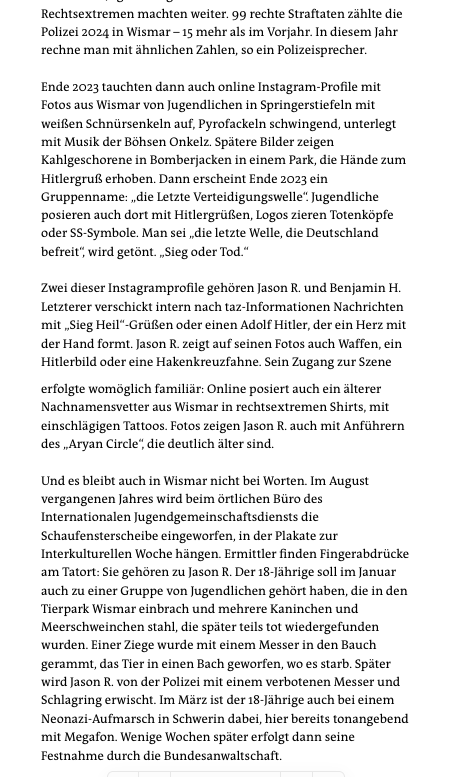 AfaNord's tweet photo. Fotos zeigen Jason R. (18) von der neonazistischen Jugendgruppierung #LetzteVerteidigungswelle auf #Neonazi-Demos 2024 &amp; mit dem #AryanCircle um Bernd Tödter (#Sturm18) &amp; "Sgt. of Arms" Marcel Steenbuck (AC #Wismar).11/x

https://t.co/YhPcU9fN0t

https://t.co/zgUvXVe1FM

#NoNazis https://t.co/Ry6ueKhFe1