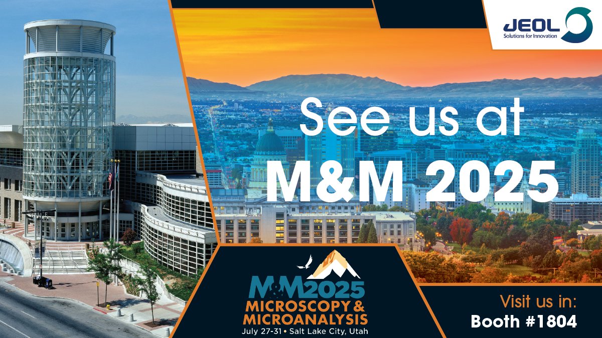 M&amp;M is just one month away! Join us in Booth #1804 for demonstrations and expert-led presentations throughout the week. 🆕 Now open: Registration for our in-booth presentations. 
 
Explore the full lineup on our new M&amp;M webpage: jeolusa.com/NEWS-EVENTS/Mi…

#MM25 #Microscopy