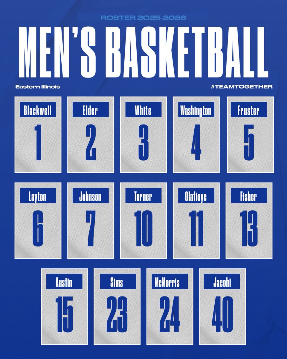 eiubasketball's tweet image. 2025-26 jersey number reveal 💪🔥
#TEAMTOGETHER #EIUMBB
