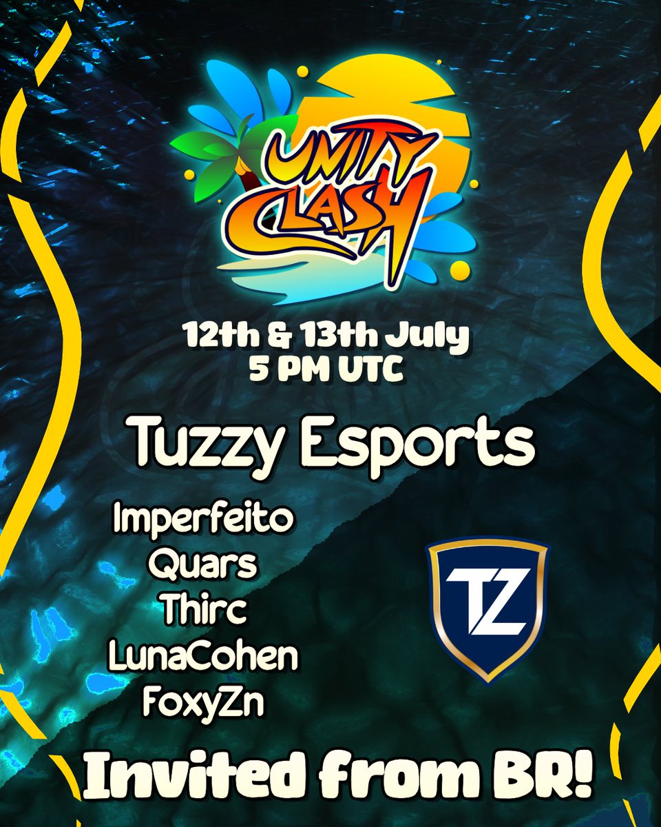 Unity Clash ~ Pokémon UNITE & Pocket (@unityclashpu) on Twitter photo Welcome, <a href="/TuzzyEsports/">Tuzzy E-Sports</a> , to the Unity Clash Summer Showdown 2025!
Tune in on 5th & 6th July at 7 AM UTC to catch the action LIVE!
#PokemonUNITE #UNITEesports #UnityClash Welcome, <a href="/TuzzyEsports/">Tuzzy E-Sports</a> , to the Unity Clash Summer Showdown 2025!
Tune in on 5th & 6th July at 7 AM UTC to catch the action LIVE!
#PokemonUNITE #UNITEesports #UnityClash