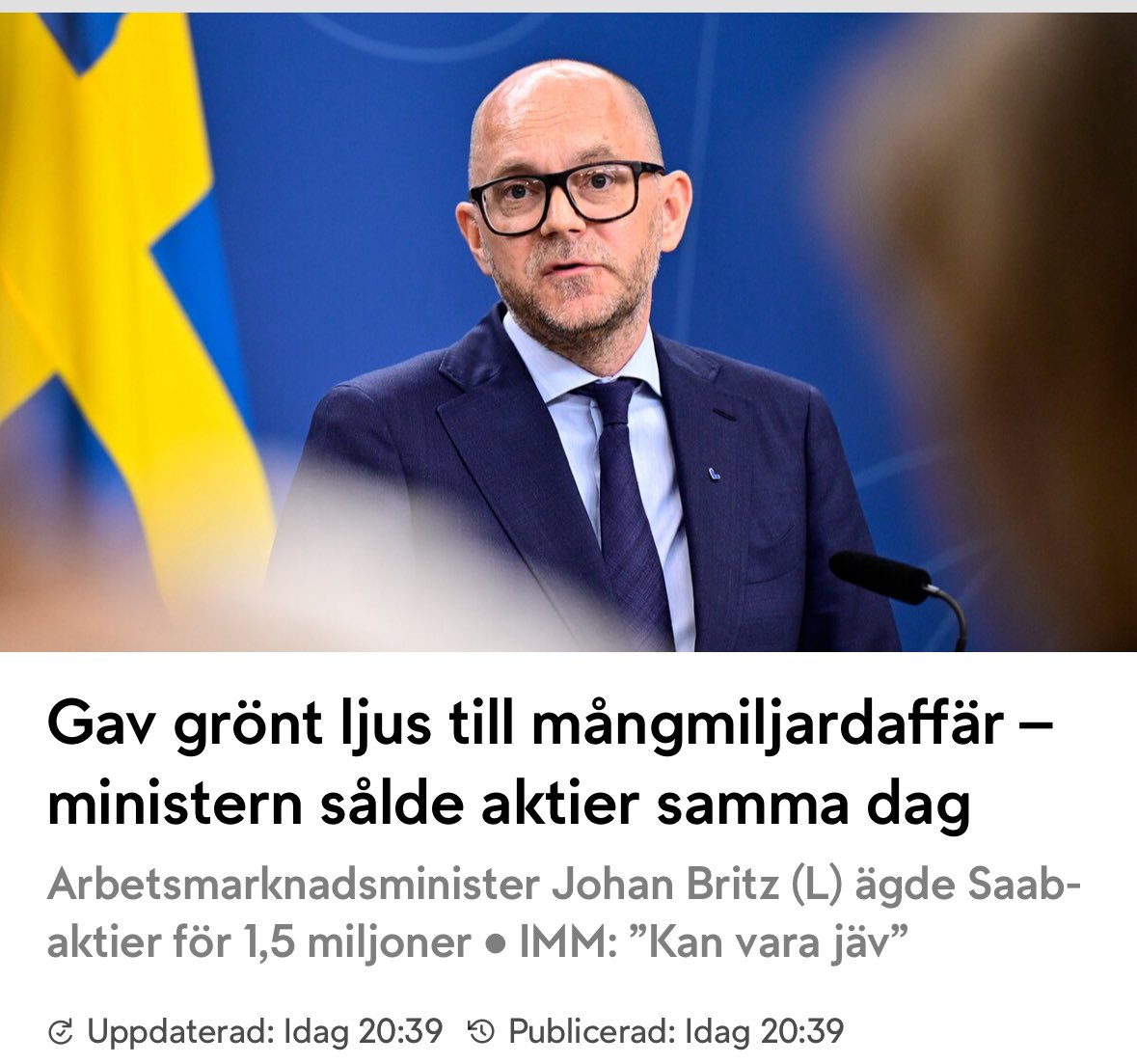 Kompisrekryteringar och aktieaffärer för egen vinning. Det är så SD-regeringen kommer bli ihågkommen.

Sverige förtjänar bättre.

tv4.se/artikel/3tJRkm…