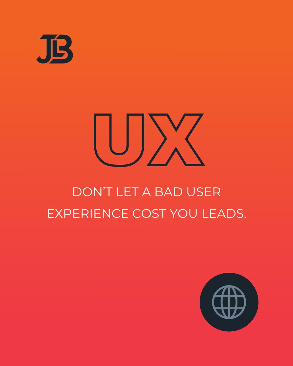 JLBllc's tweet photo. Don’t let a bad user experience cost you leads! A well-designed website drives more leads and a better user experience. Click the link to see how JLB’s web design services can help your business attract the leads it deserves: https://t.co/HsyHB1XBmN https://t.co/GXuUFP0p0m