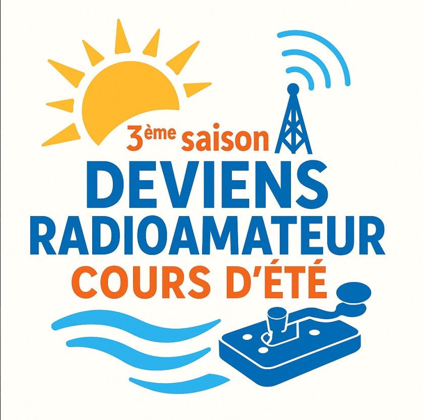 🗓️ J-3 pour le lancement et la fin des inscriptions pour la formation express "Deviens #Radioamateur"
Ne ratez pas cette opportunité et rdv le vendredi 4 juillet à partir de 20h30
Plus d'infos par mail à f6kgl.f5kff (at) free.fr