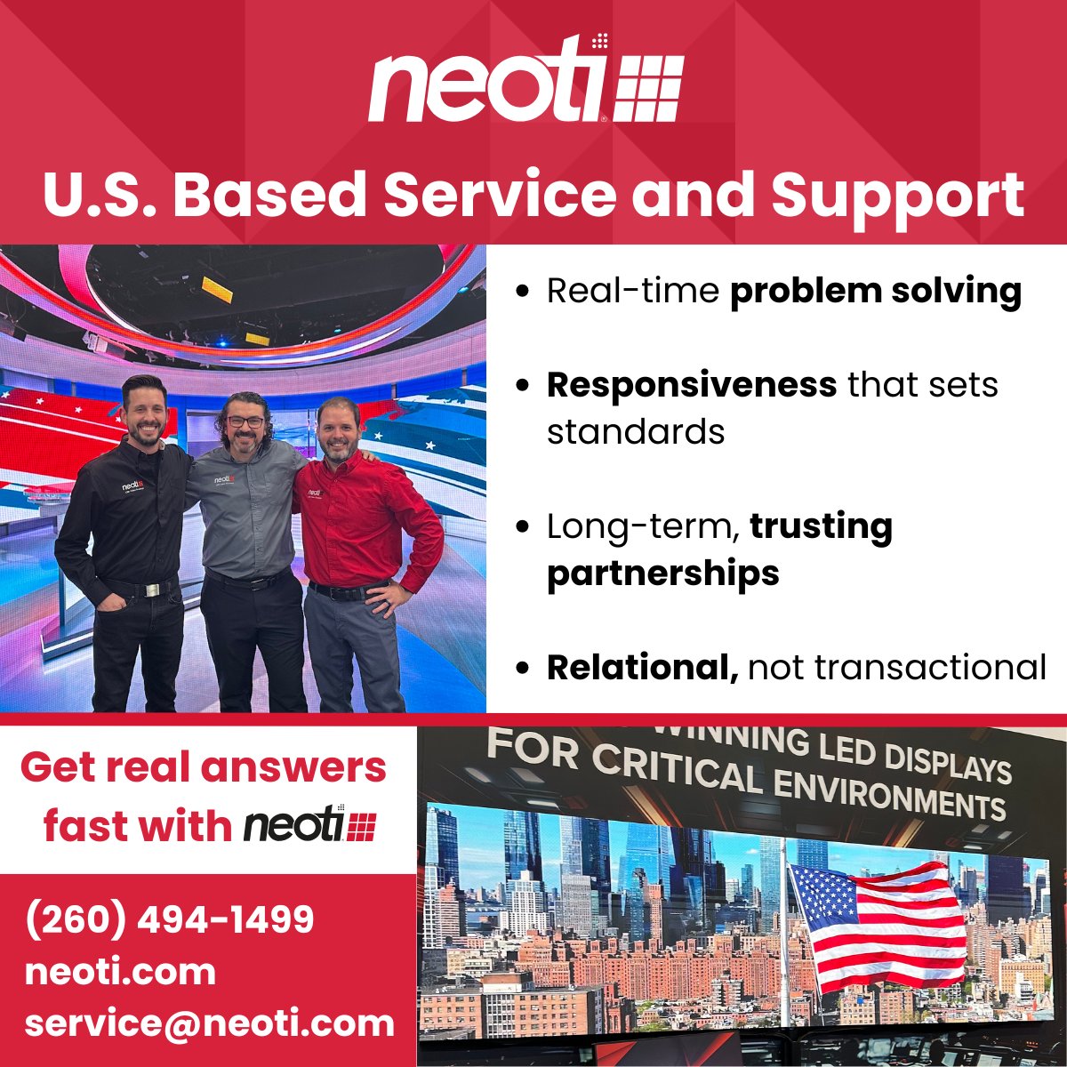 neotilive's tweet image. In LED display tech, it’s not if you’ll need support — it’s when.

Neoti doesn't disappear after the install.
We show up — again and again.
That’s what a trusted partnership looks like.

#USA #LEDdisplays #ProAV #Neoti #MissionCritical #CustomerSupport #NeotiDifference #USBased