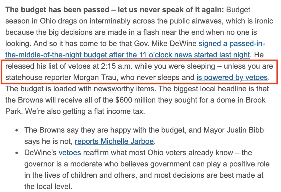 MorganTrau's tweet image. BRB putting "Morgan Trau, who never sleeps and is powered by vetoes" on my resume.
Shoutout to my Digital Director @joedonatelli's newsletter 🤪
news5cleveland.com/wews-what-happ…