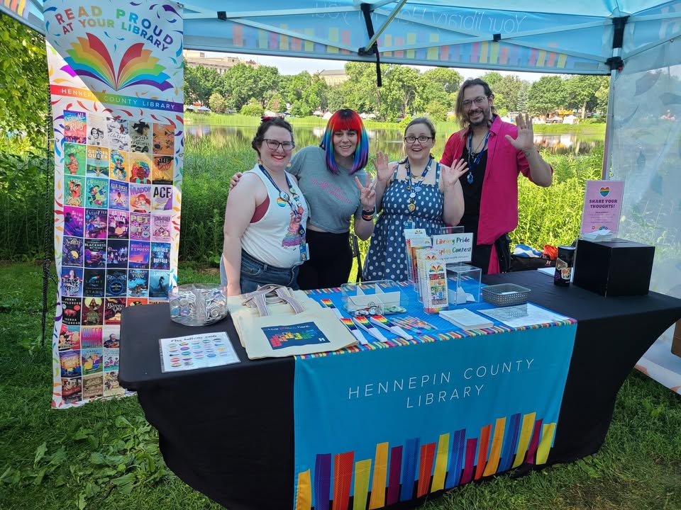 Hennepin's tweet image. Hennepin County staff had a great time at Twin Cities Pride. Thanks to all who stopped by to say hi and learn about county resources. 🌈