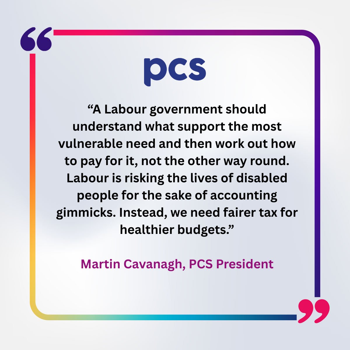 Labour is risking the lives of disabled people for the sake of accounting gimmicks, says PCS in response to the government's welfare bill passing its second reading in the House of Commons tonight
pcs.org.uk/news-events/ne… #WelfareReformBill #WelfareNotWarfare