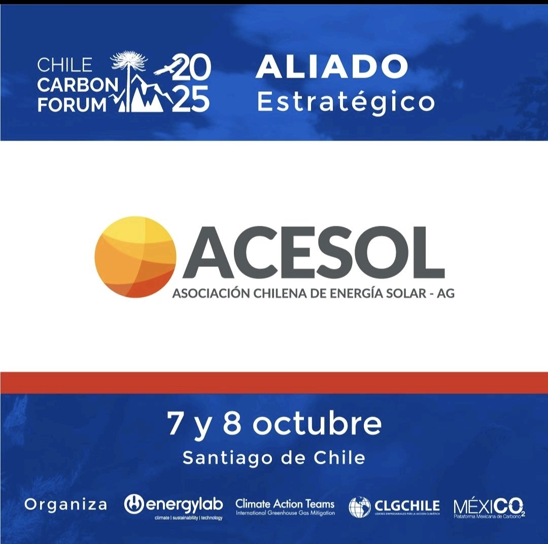 acesol's tweet image. Somos parte de CHILE CARBON FORUM que se realizará el 7 y 8 de octubre de este año. Más información en: chilecarbon.com