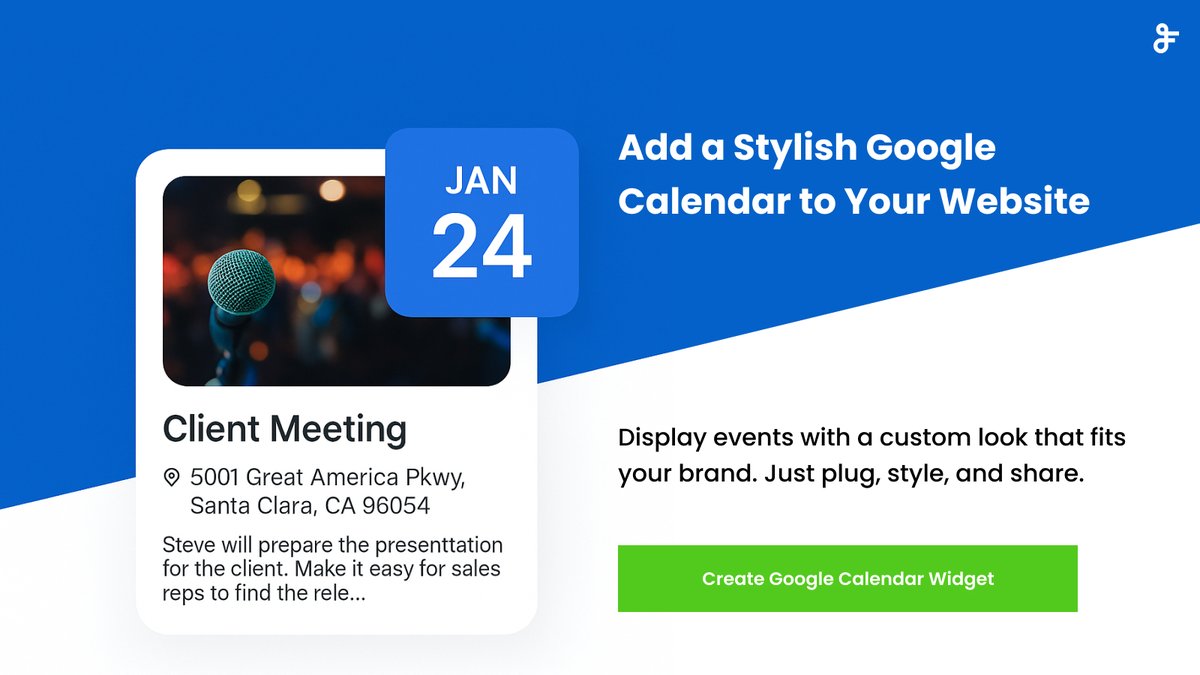 Want your visitors to never miss an event? Embed a custom Google Calendar on your site with FeedWind — fully styled to match your brand. Perfect for events, launches &amp; more!

#FeedWind #GoogleCalendarWidget

👉 bit.ly/4ko0Frk