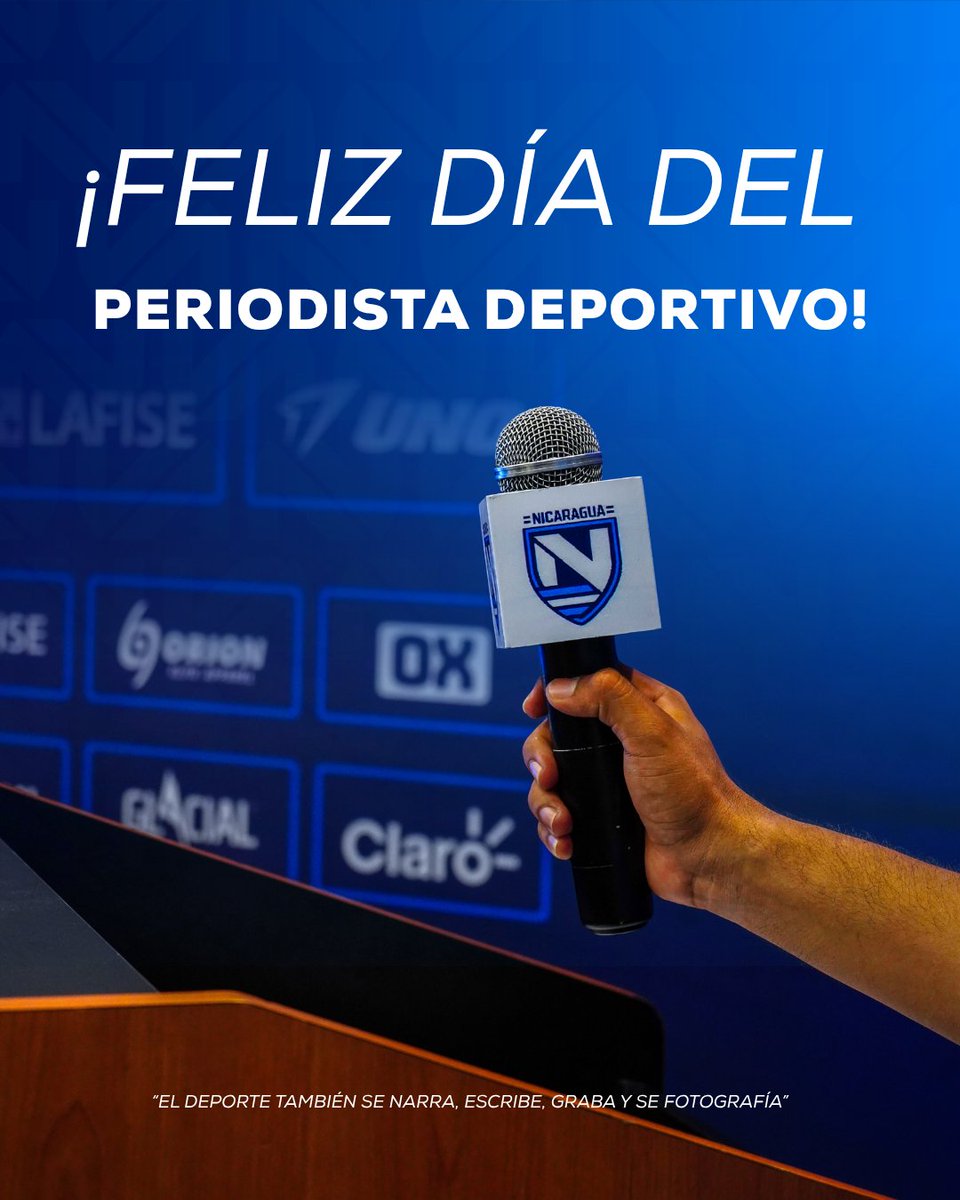 🎥 ¡𝗙𝗲𝗹𝗶𝘇 𝗗𝗶́𝗮 𝗱𝗲𝗹 𝗣𝗲𝗿𝗶𝗼𝗱𝗶𝘀𝘁𝗮 𝗗𝗲𝗽𝗼𝗿𝘁𝗶𝘃𝗼! 🎤 

En el Día del Periodista Deportivo reconocemos la labor de quienes informan, inspiran y transmiten la pasión del deporte. 🇳🇮