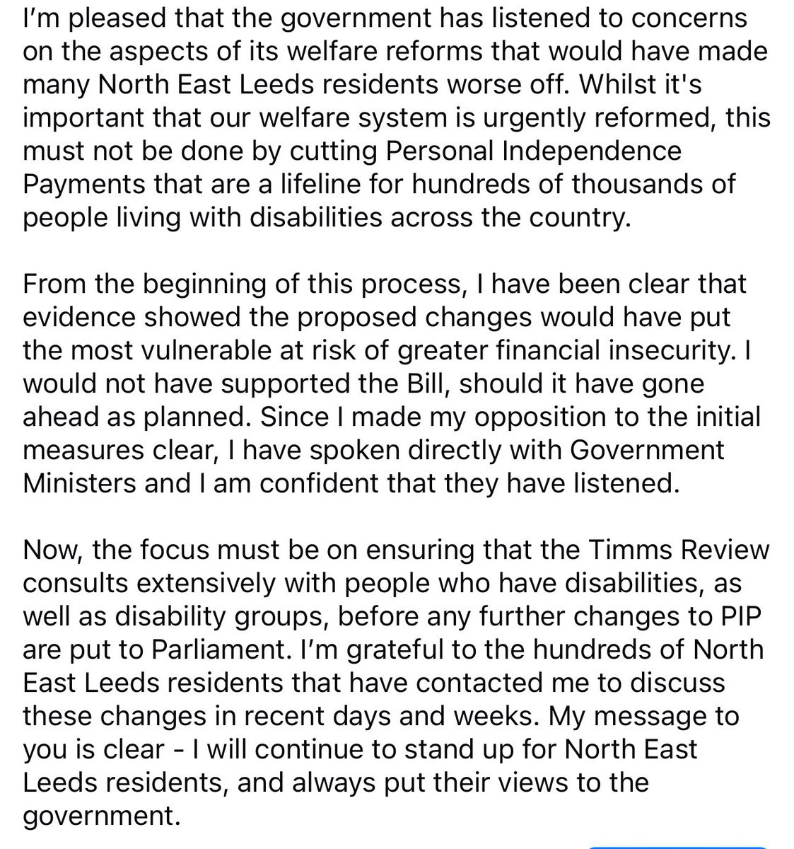 FabianLeedsNE's tweet image. I’m pleased that the government has listened.
My statement on tonight’s votes👇