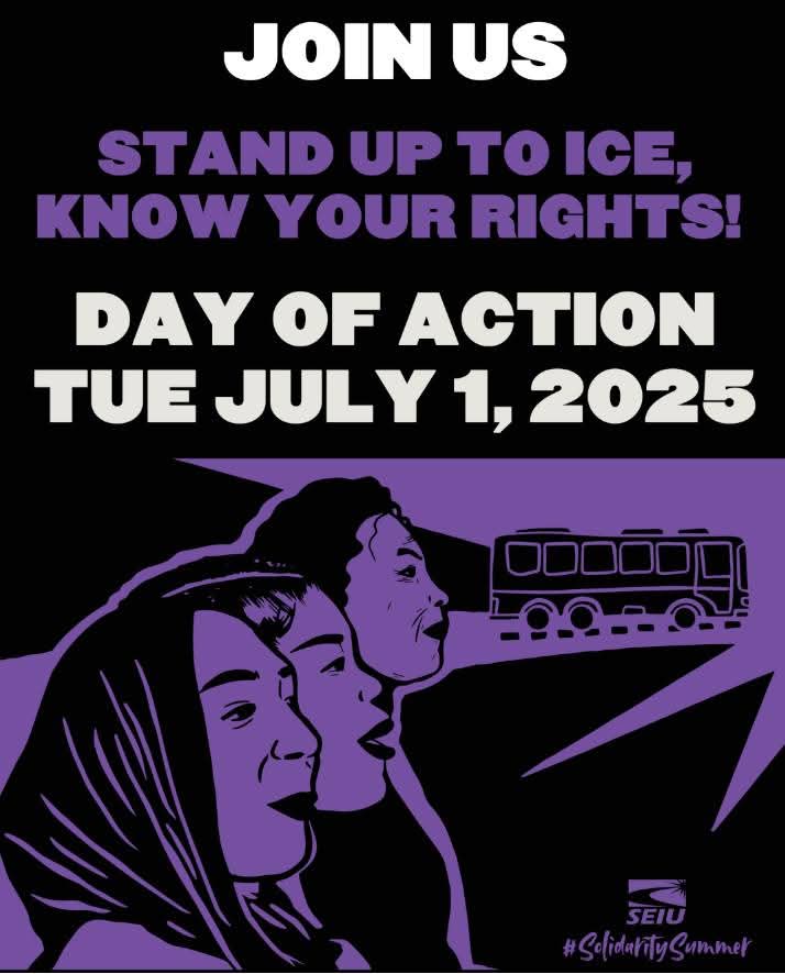 SEIU26's tweet image. Trump Admin official Stephen Miller asked ICE: “Why aren’t you at Home Depot?”
Now they are. Today, in Minneapolis, we were as well.
Today we joined a nationwide day of action to spread important Know Your Rights info to keep our neighbors safe. #SolidaritySummer
