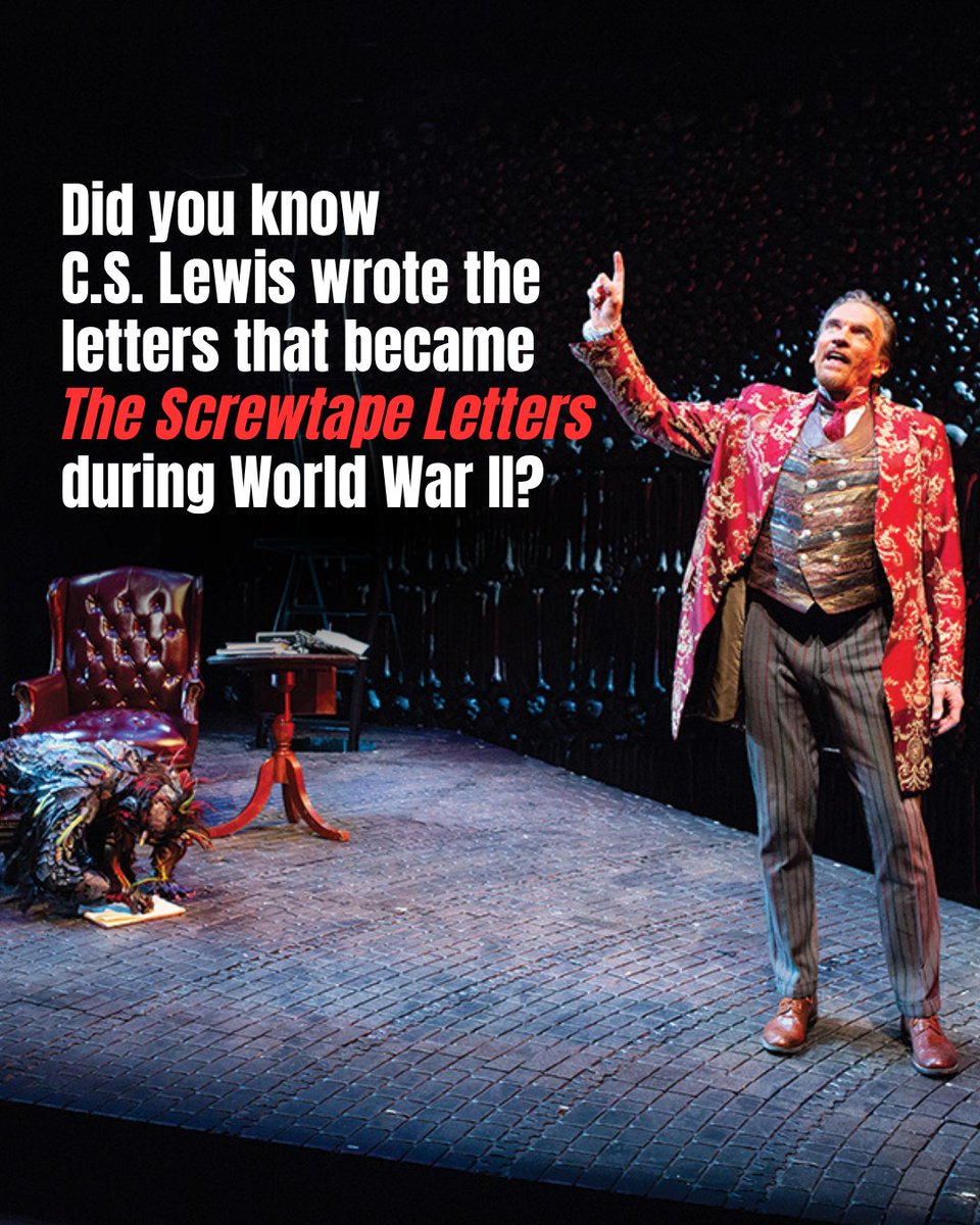 Written during WWII, Lewis’ THE SCREWTAPE LETTERS  offers clarity and hope when the world feels unsteady. See the play that audiences are calling unforgettable. bit.ly/4aUo4g5