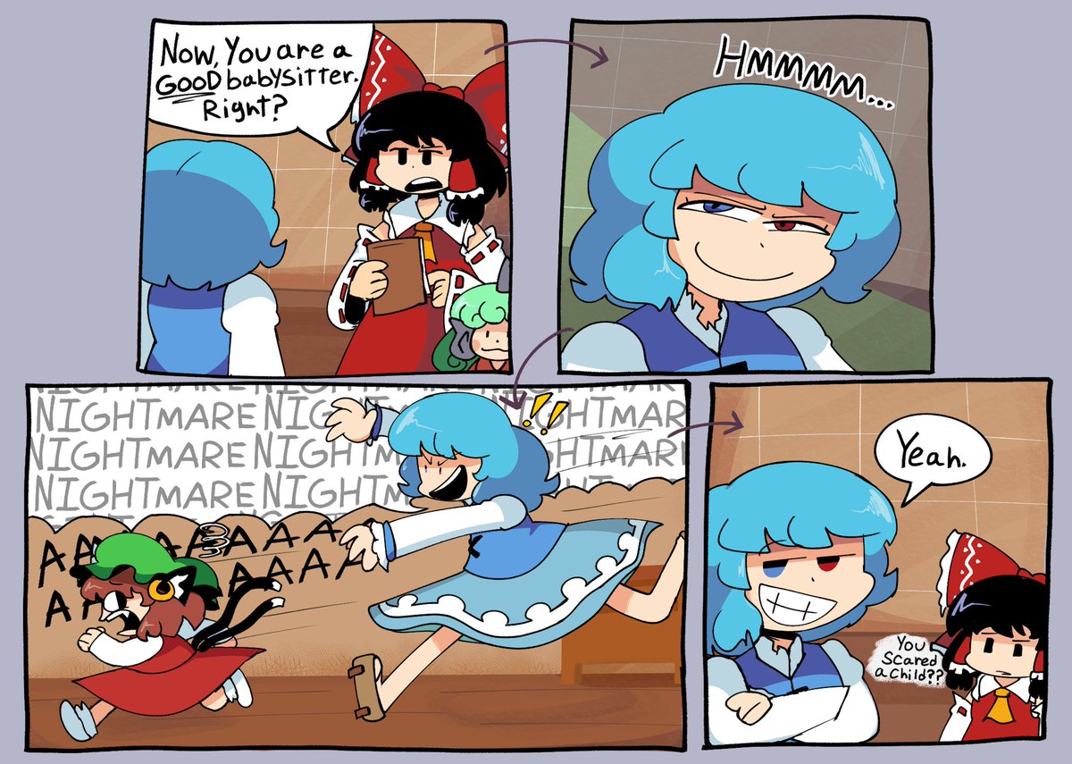 T_TNAAC's tweet image. Small Kogasa comic thing idk