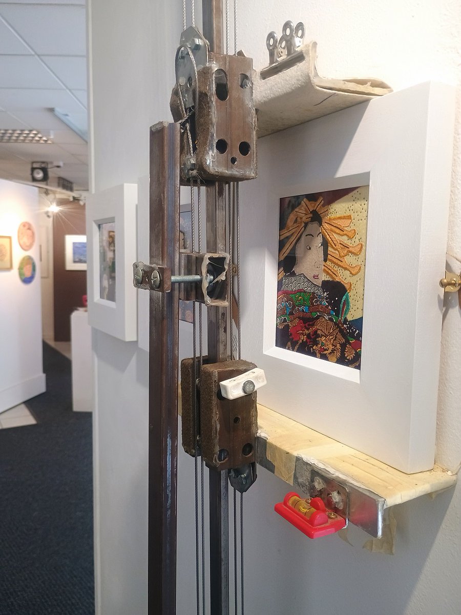 Second day of hanging our latest exhibition.

Stitch by Stitch Opening this Saturday with over 80 textile artists exhibiting from across the country. 

Featured image : Edo Ladies Series No. 2, Hand stitch on appliquéd vintage silk by Julie Harper.