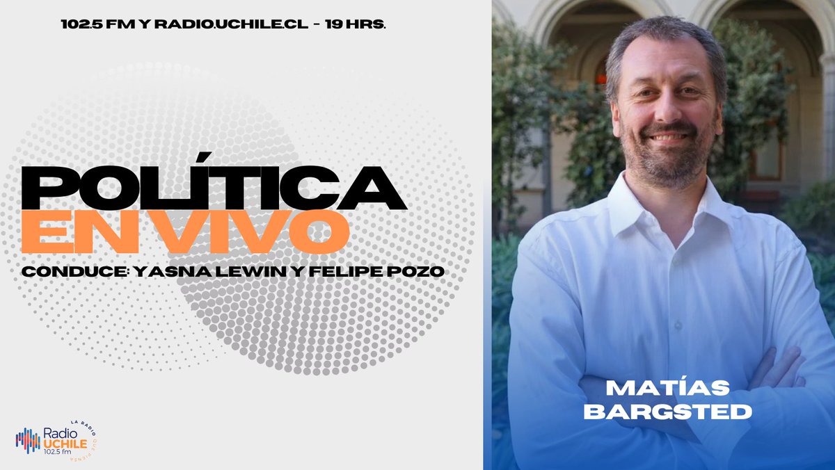 HOY en #PolíticaEnVivo: Felipe Pozo y <a href="/yasnalewin/">Yasna Lewin Ruiz</a>
conversan con el académico de la <a href="/ucatolica/">Universidad Católica</a> e investigador asociado del <a href="/CentroCOES/">COES</a>, <a href="/BargstedMatias/">Matías Bargsted</a>, quien analizará los resultados de las primarias del oficialismo.

📻102.5 FM  
💻radio.uchile.cl