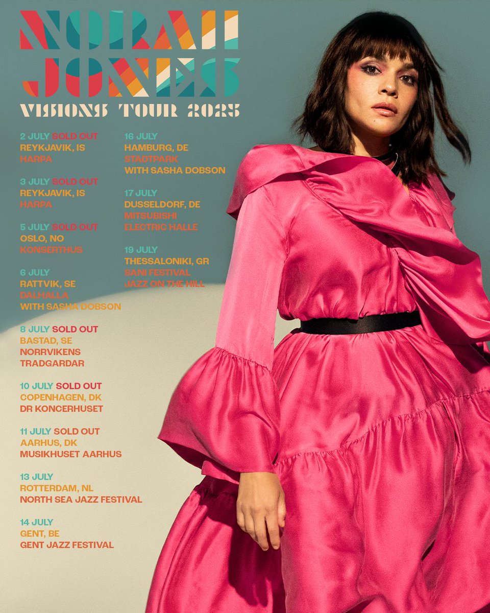 Here we go! Visions Tour resumes tonight in Reykjavik. 🩵 See all upcoming shows: NorahJones.lnk.to/Tour