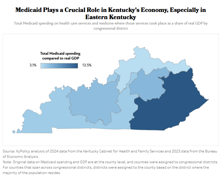 dpugel's tweet photo. In @RepHalRogers's district, Medicaid payments to health care providers and pharmacies comprise 13.5% of GDP. 

There's still time to protect your district from layoffs, hospital closures, and local economies falling apart, congressman. https://t.co/VHBvIlUKzD
