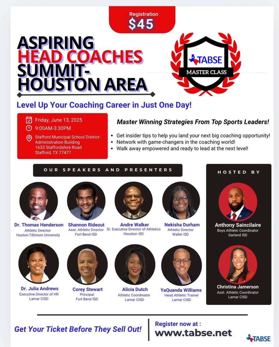 QuanWilliamsATC's tweet photo. Grateful to @TABSE_Texas and @ChristinaJamer4 for the opportunity to speak with such inspiring head coaches on the vital relationship between coaches and athletic trainers. Strengthening this partnership is key to building safer, more successful athletic programs.

#WeAre1 https://t.co/pl3ezfX6iw