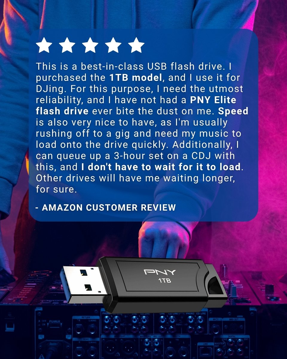 PNYTechnologies's tweet image. When every second counts, the PNY PRO Elite V3 Type-A USB Flash Drive delivers. Fast transfers, rock-solid reliability, and no delays - just pure performance for your next set. 💽⚡
#PNY #CreateStoreGame

a.co/d/8w64bsf