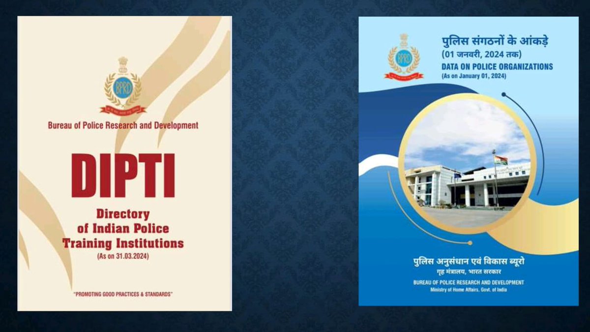 BPRDIndia's tweet image. Hon’ble HM Shri Amit Shah launched 02 major publications of BPR&D on 1st July 2025 at Bharat Mandapam, N.Delhi:
Data on Police Organizations(DoPO) as on 01.01.2024 and
Directory of Police Training Institutions (DIPTI) as on 31.03.2024
#MHA #BPRD