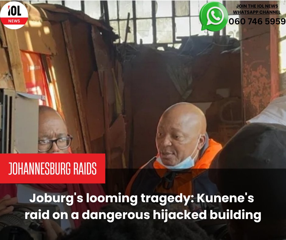 IOL's tweet image. Acting mayor Kenny Kunene, City Power officials and law enforcement officers raided a dilapidated and hijacked building at 242 Marshalltown in Joburg CBD on Tuesday.
#news #Johannesburg #raids #KennyKunene #officers #building
Read on tinyurl.com/3x9fsf9d