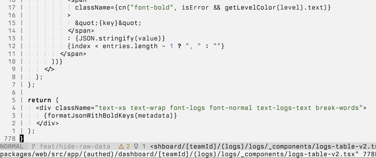 dev_chip's tweet image. do people really think 700+ lines is too much for a React component?