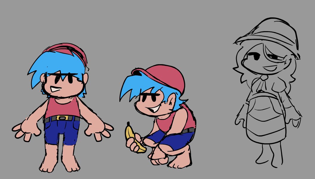 JumpingWeek's tweet image. I’m officially sharing the designs planned for BF (GF is still in development)

It has nothing to do with Pauline from DK Bananza, the idea was made long before 💔