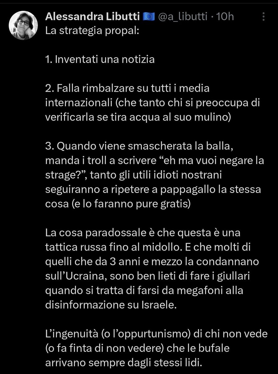 _LJJW_'s tweet photo. #Deliri #Menzogne #LiButti
Ah. E io che credevo di averla letta su Haaretz o sul Washington Post. E invece no, me l'ero inventata senza saperlo.
Soprattutto, mi sono perso la parte in cui "viene smascherata la balla".
Da parte di chi? Del Sig. Ernesto? Della @a_libutti? Mah. https://t.co/OQjpCAyHB2