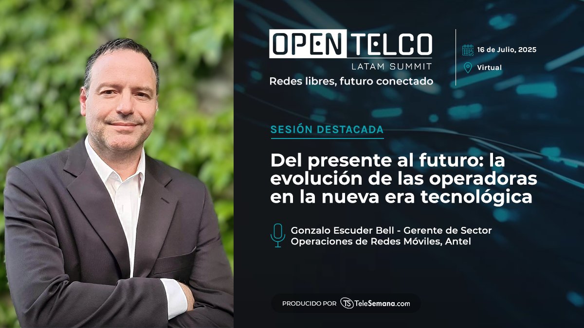 TeleSemana's tweet image. 🔁 ¿Qué tecnologías clave definirán el futuro del sector telco?
No te pierdas la presentación en el #OpenTelcoLATAM de Gonzalo Escuder Bell, Gerente del Sector de Operaciones de Redes Móviles en @AntelDeTodos.
¡Regístrate gratuitamente aquí!👉: telesemana.com/trace.php?key=…
#OpenRAN