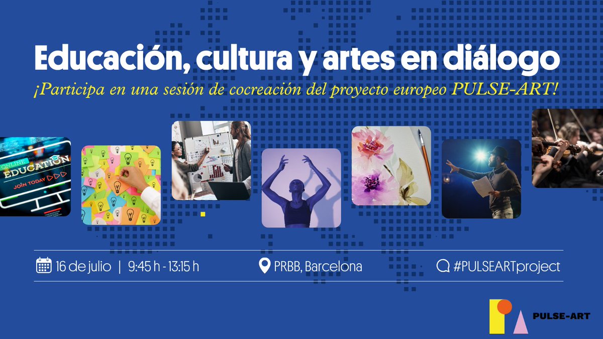 ISGLOBALorg's tweet image. 🎨 ¿Crees que el arte y la cultura deben formar parte central de la #educación?

Participa en la sesión de cocreación de #PULSEARTproject el 16/07 en Barcelona. Identificaremos retos y oportunidades para el cambio educativo.

🕘 9:45 - 13:15 | 📍 @the_prbb 

👉…