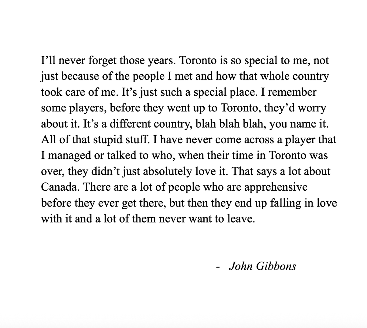 KeeganMatheson's tweet photo. From his foreword for my book “The Franchise: Toronto Blue Jays”, it's John Gibbons on this Canada Day. #BlueJays https://t.co/mrY7dRemYg