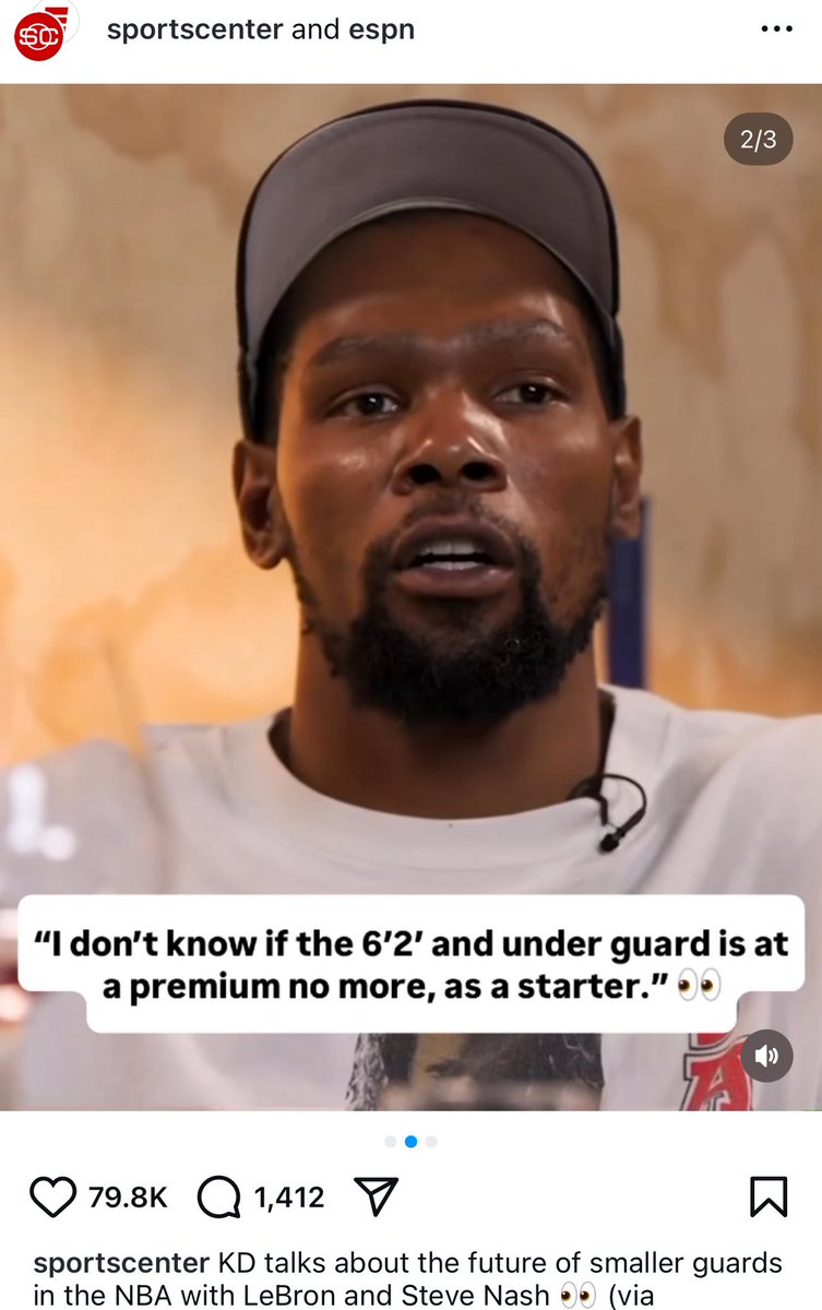 KD speaking the truth… you know what sport you can play almost every position at 6’2?! Holla at your football coach….