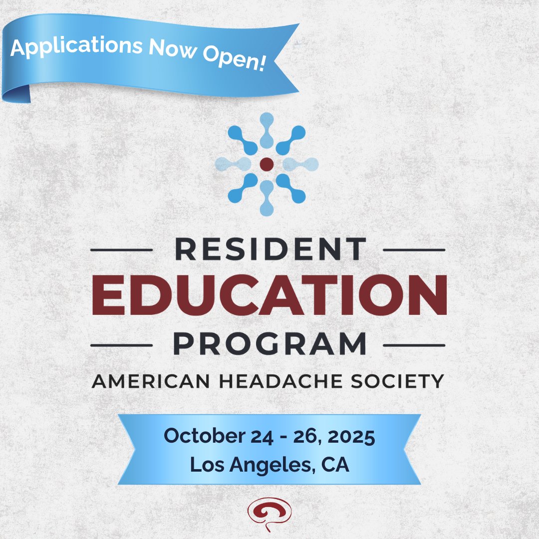 ahsheadache's tweet image. The AHS Resident Education Program returns this fall, October 24-26, 2025 at the UCLA Luskin Conference Center in Los Angeles, CA! Learn more about the program, including how Residency Program Directors can submit a nomination here: bit.ly/3E1pvOs #HeadacheEdu
