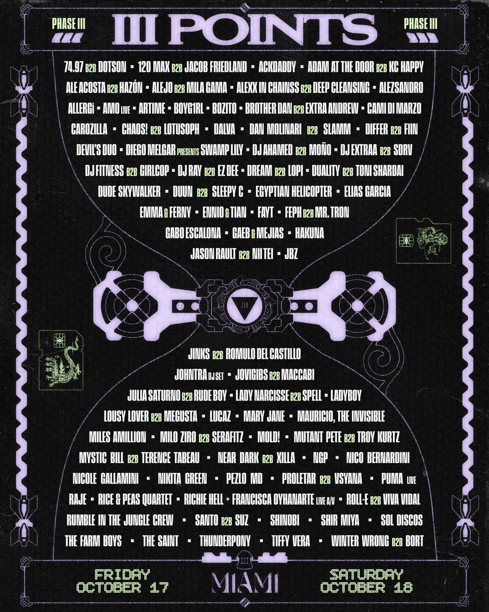 iiiPoints's tweet image. made in miamiii 🌴 phase iii has landed featuring 100+ strictly miami acts 🔊
lock in your spot with a $4.44 deposit for a limited time only ♾️