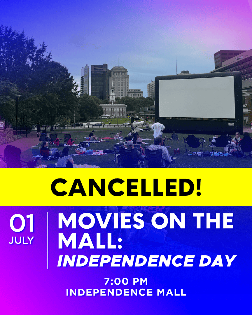 Wawa Welcome America (@july4thphilly) on Twitter photo Due to the weather, tonight's event - Movies on the Mall - has been cancelled. Please stay safe! <a href="/PHLVisitorCntr/">PHL Visitor Center</a> <a href="/IHTrust/">Independence Historical Trust</a> Due to the weather, tonight's event - Movies on the Mall - has been cancelled. Please stay safe! <a href="/PHLVisitorCntr/">PHL Visitor Center</a> <a href="/IHTrust/">Independence Historical Trust</a>
