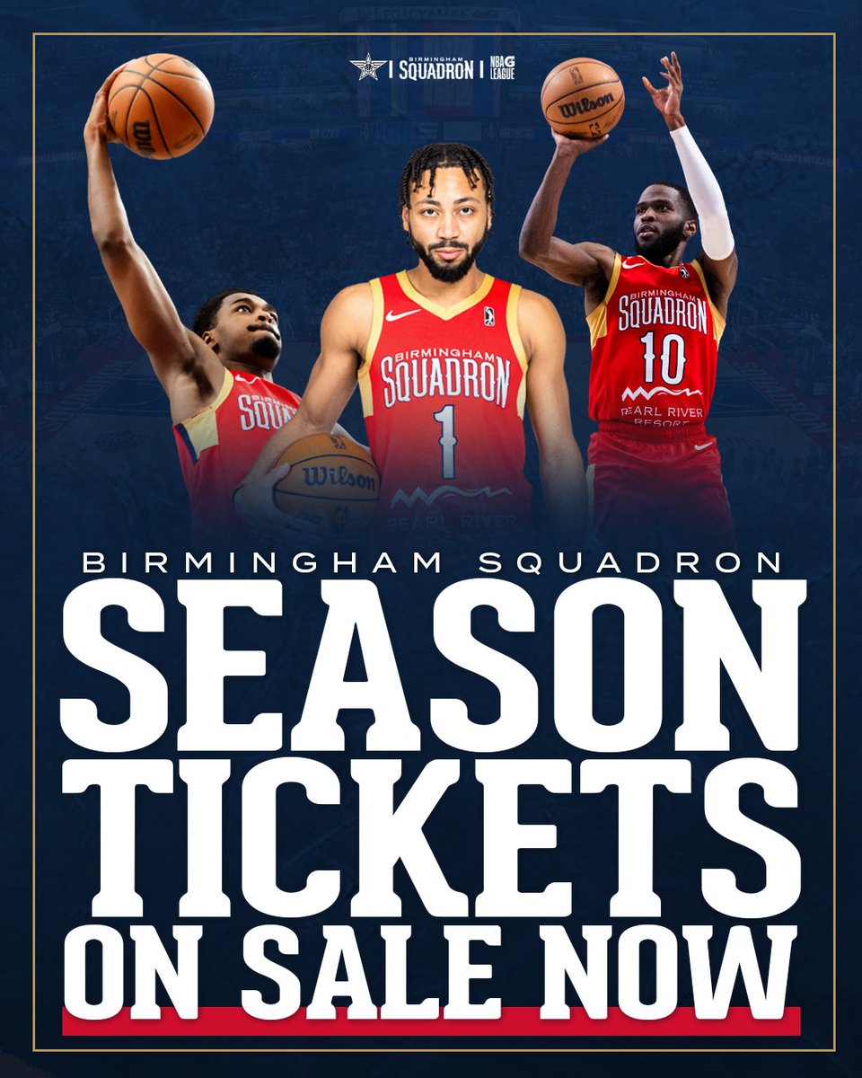 GleagueSquadron's tweet image. Year five coming 🔜

🎟️ Call (205) 719-0850 or visit birmingham.gleague.nba.com/2025-26-season… to secure your spot @LegacyArena.

#OneSquad