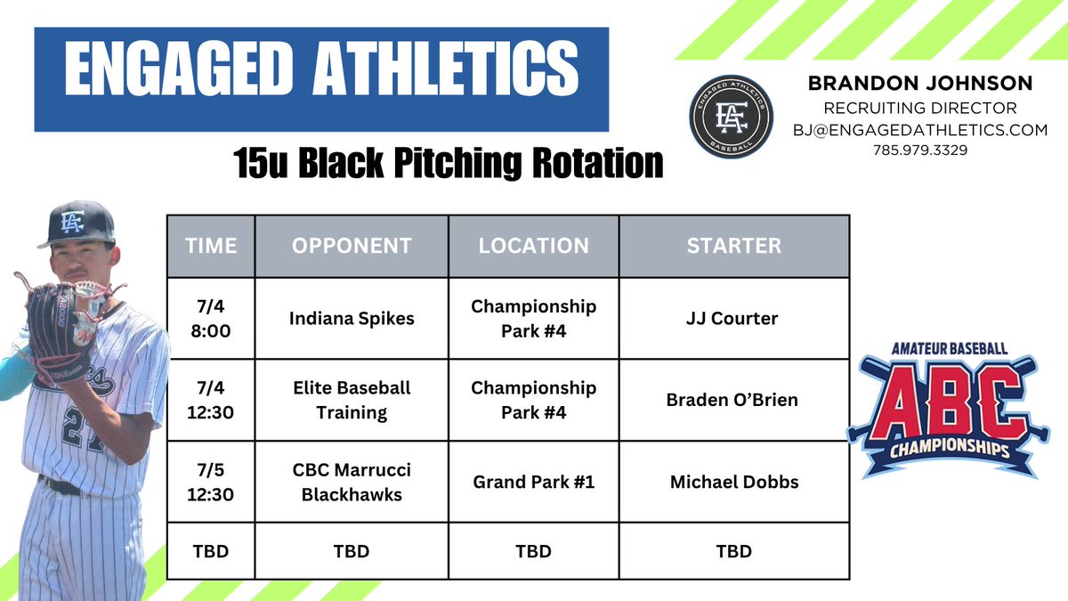 How our 15u Black will take the mound up in Indiana at Grand Park this weekend at the ABC Championships. #EAStandard
