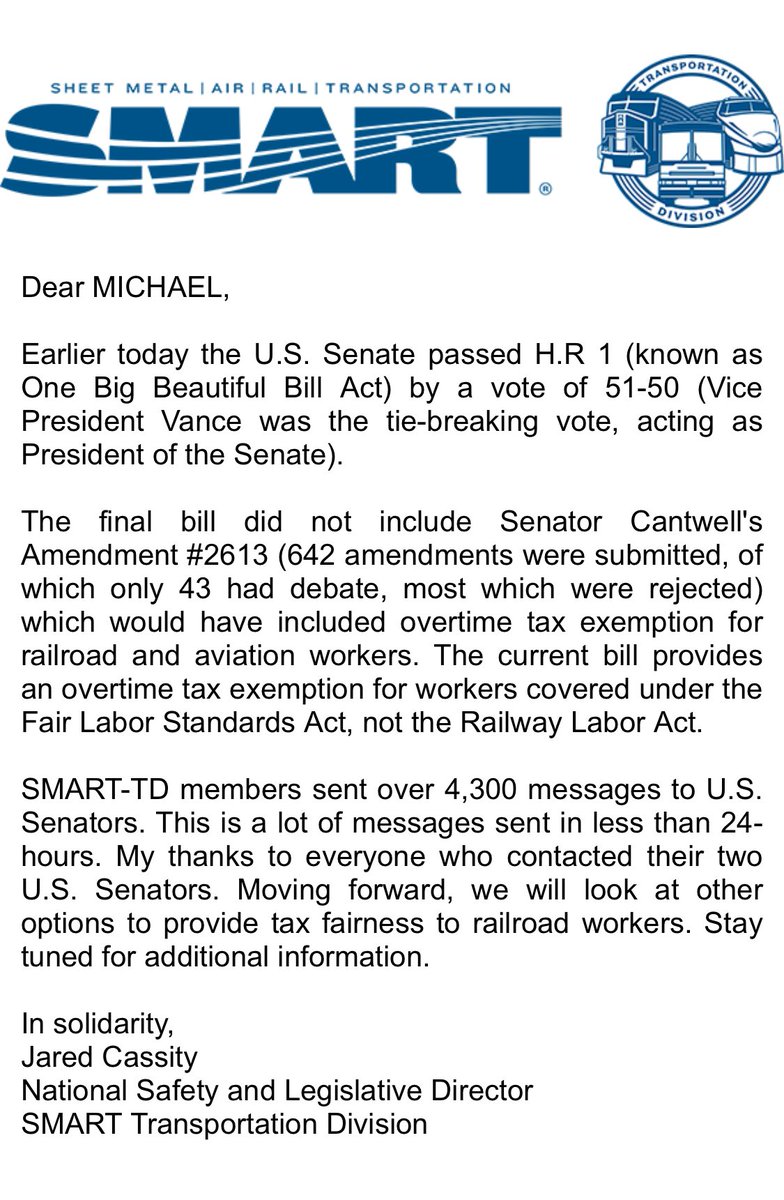 The Government forgets the hardest working American people out there, The Railroaders…